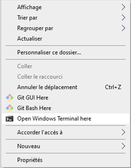 right click Open Windows Terminal here